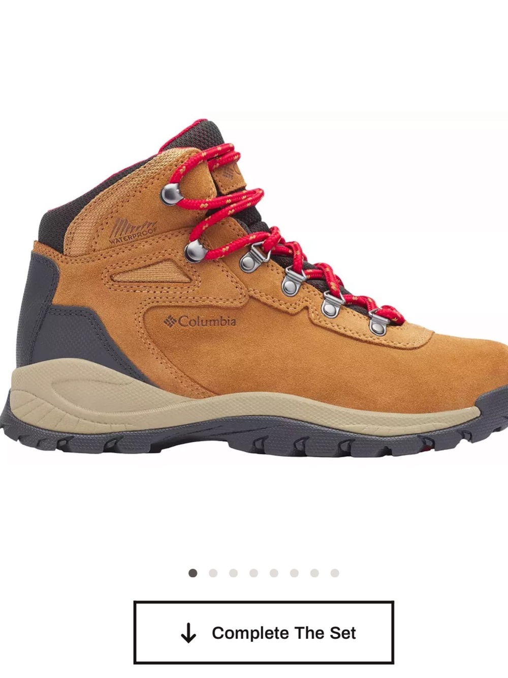Columbia Tan and Red Suede Hiking Boot